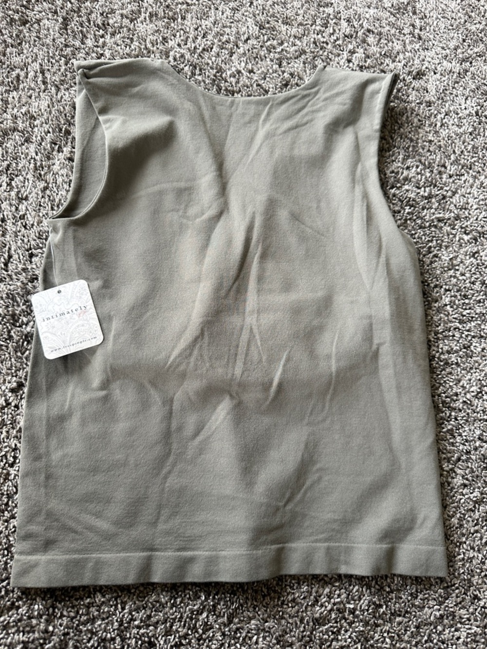 Intimately by free people Scoop Neck Tank Top Olive Green XS NEW WITH TAGS - Picture 4 of 5